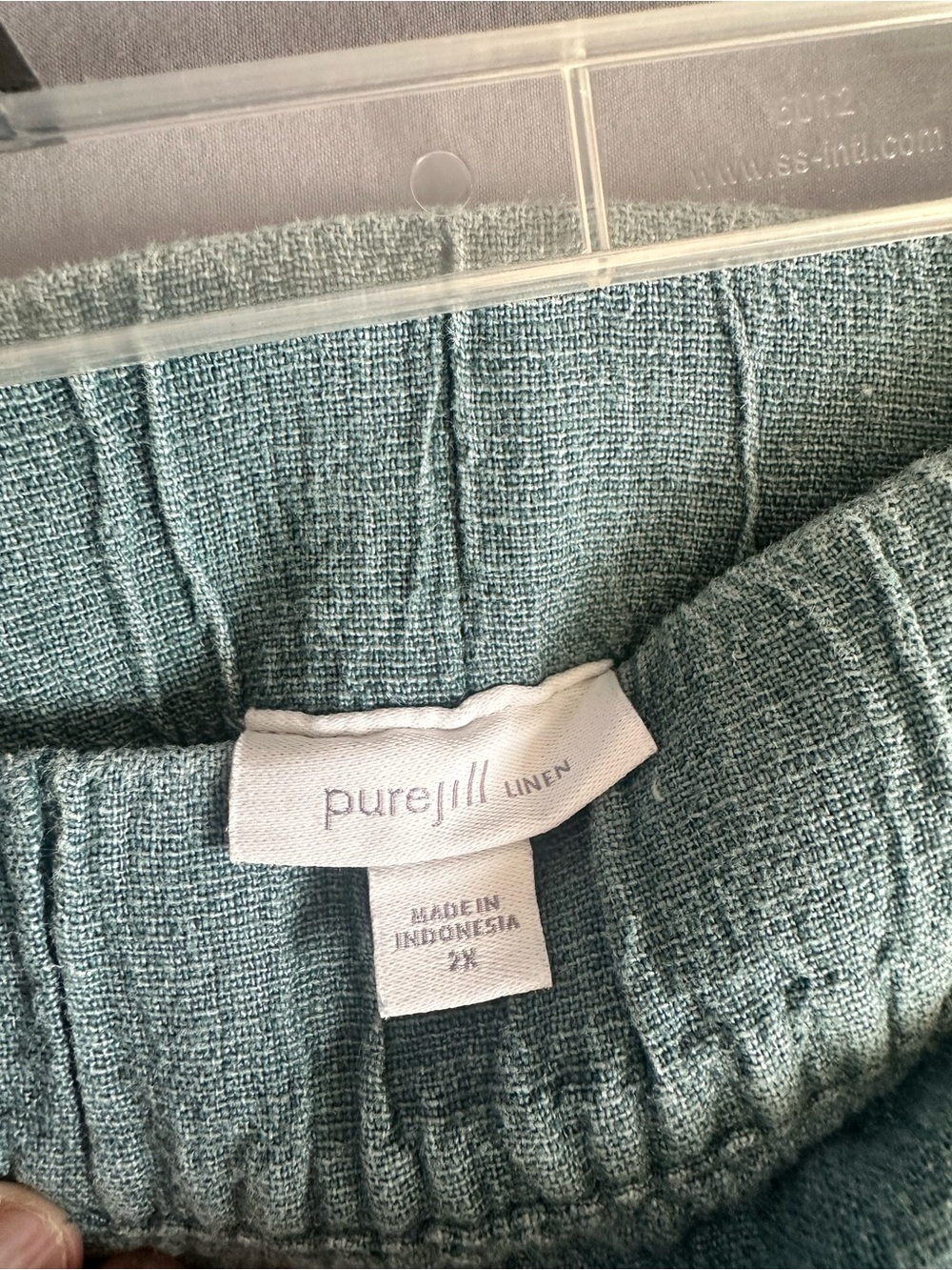 J. Jill Teal Cropped Linen Cropped Pants - Picture 6 of 7